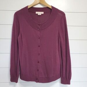 Gal Meets Glam Womens Button Up Cardigan Sweater Jumper Size M Purple Academia